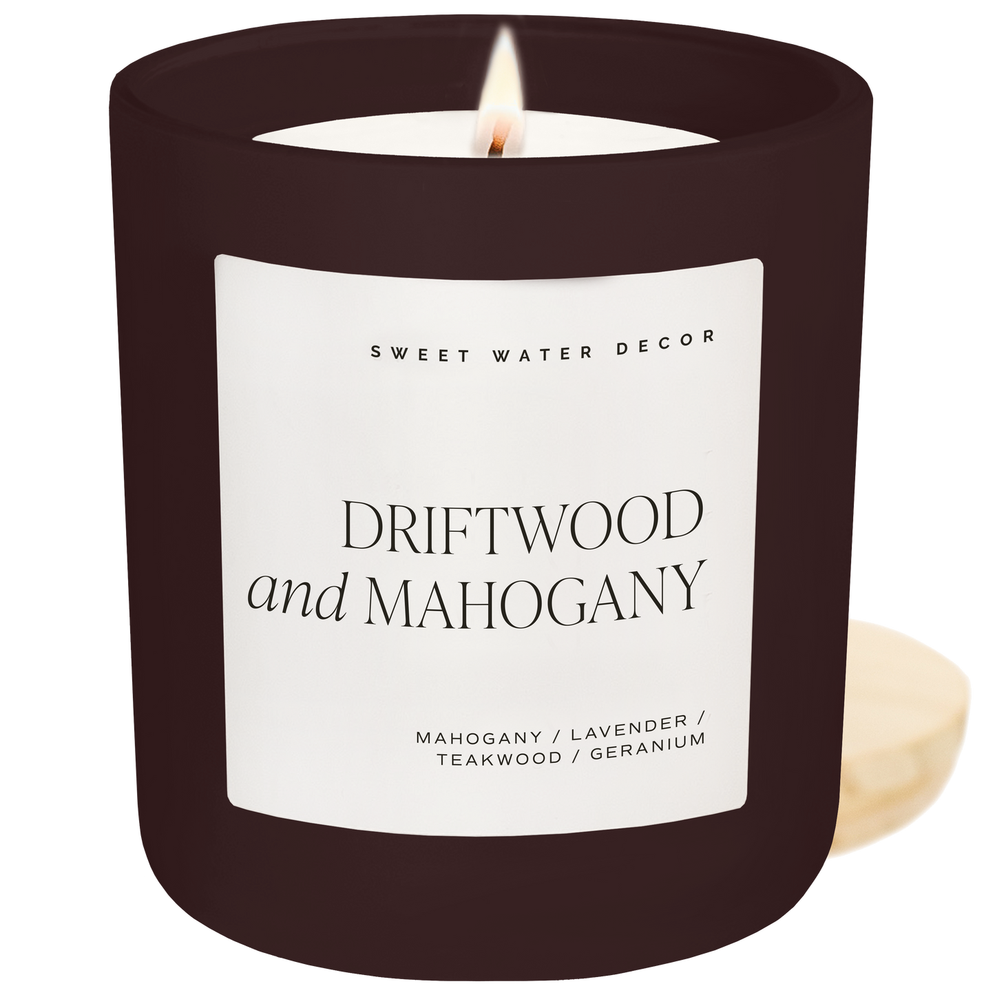 Candle: Driftwood and Mahogany 15 oz Candle, Matte Jar
