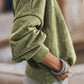 Lovesoft - Green Drop Shoulder Crew Neck Pullover Sweatshirt: Brown / 75%Polyester+25%Cotton / S
