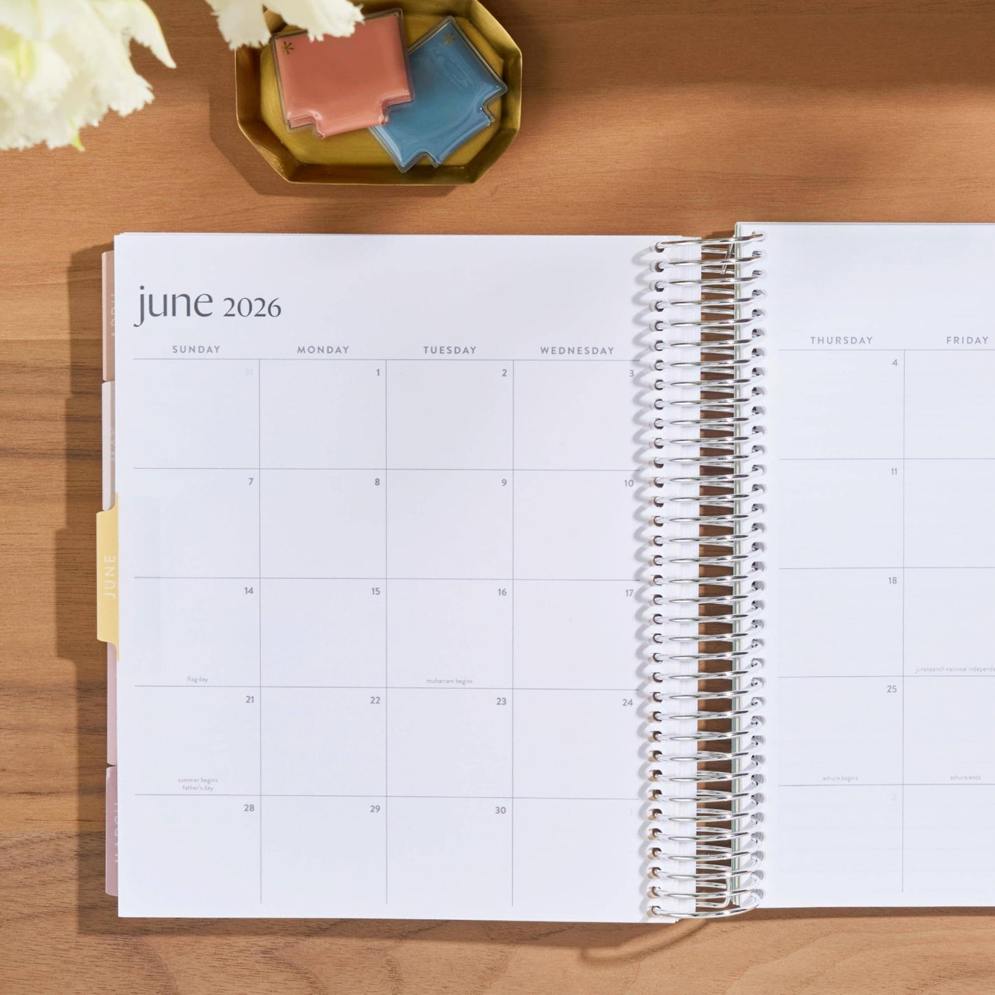 Monthly Planner -Tulipscape cover, Pastel Minimal theme