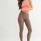 Mono B - Venice Crossover Waist Leggings: DEEP FOREST / S:M:L (2:2:2)