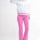 Contrast Cinch Cotton Sweatshirt: WHITE/FUSCHIA