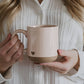 Mug: Heart Pink Stoneware Coffee Mug