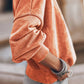 Lovesoft - Customized Drop Shoulder Crew Neck Pullover Sweatshirt: Orange / 75%Polyester+25%Cotton / M