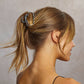 Metal Medium Open Shape Puffy Claw Clip - HEMATITE
