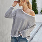 Casual Crew Neck Pullover Long Sleeve Sweater: KHAKI