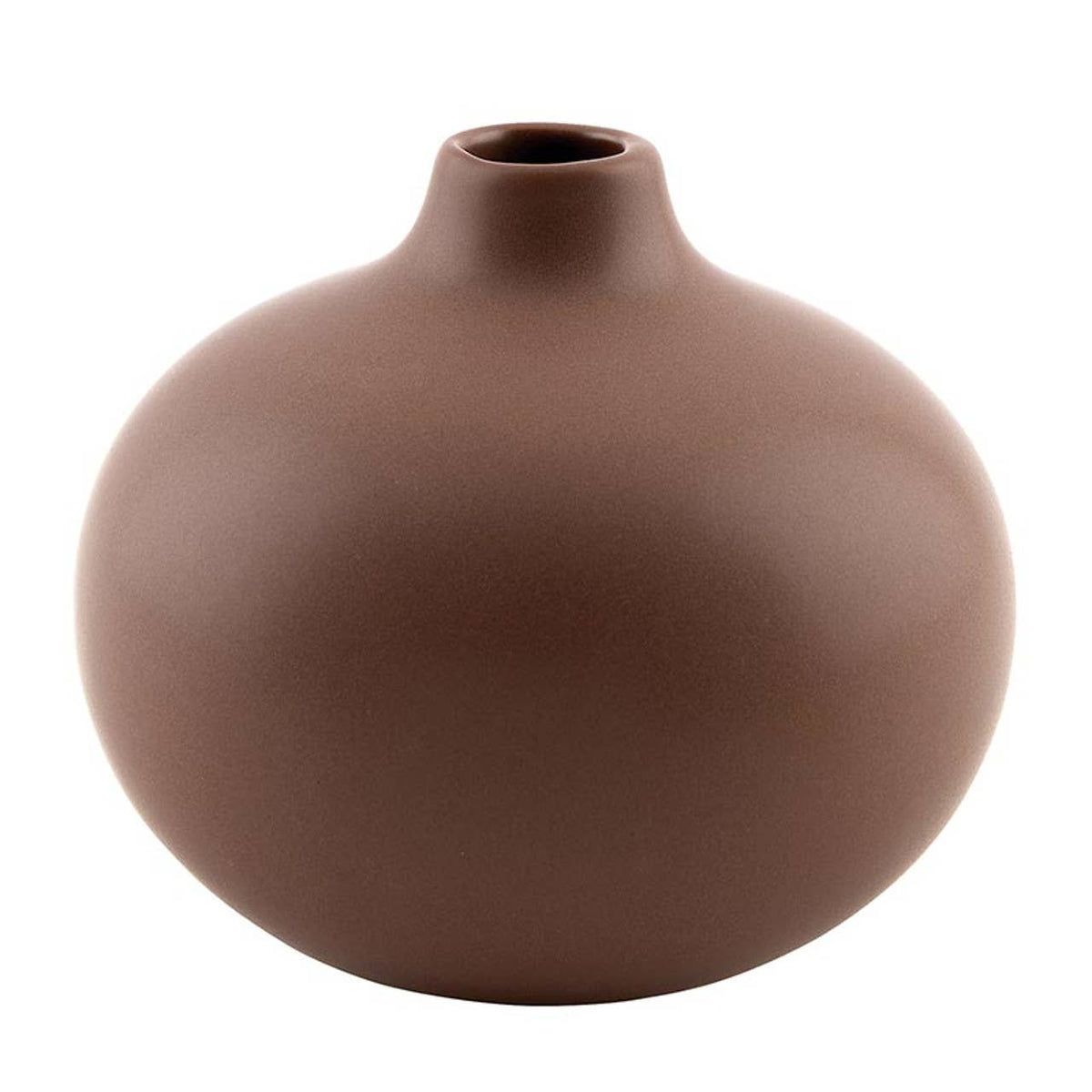 47th & Main (Creative Brands) - Matte Coffee Ceramic Bud Vase: Ceramic / 4.5" Dia x 4" H