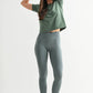 Mono B - Venice Crossover Waist Leggings: DEEP FOREST / S:M:L (2:2:2)