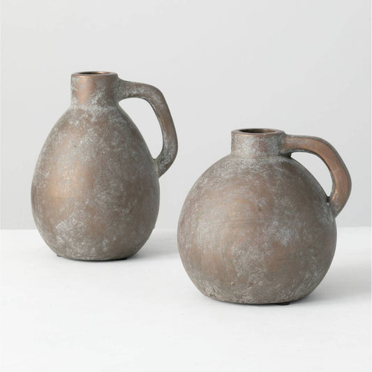 Handled Bot of Vase: Set Of 2