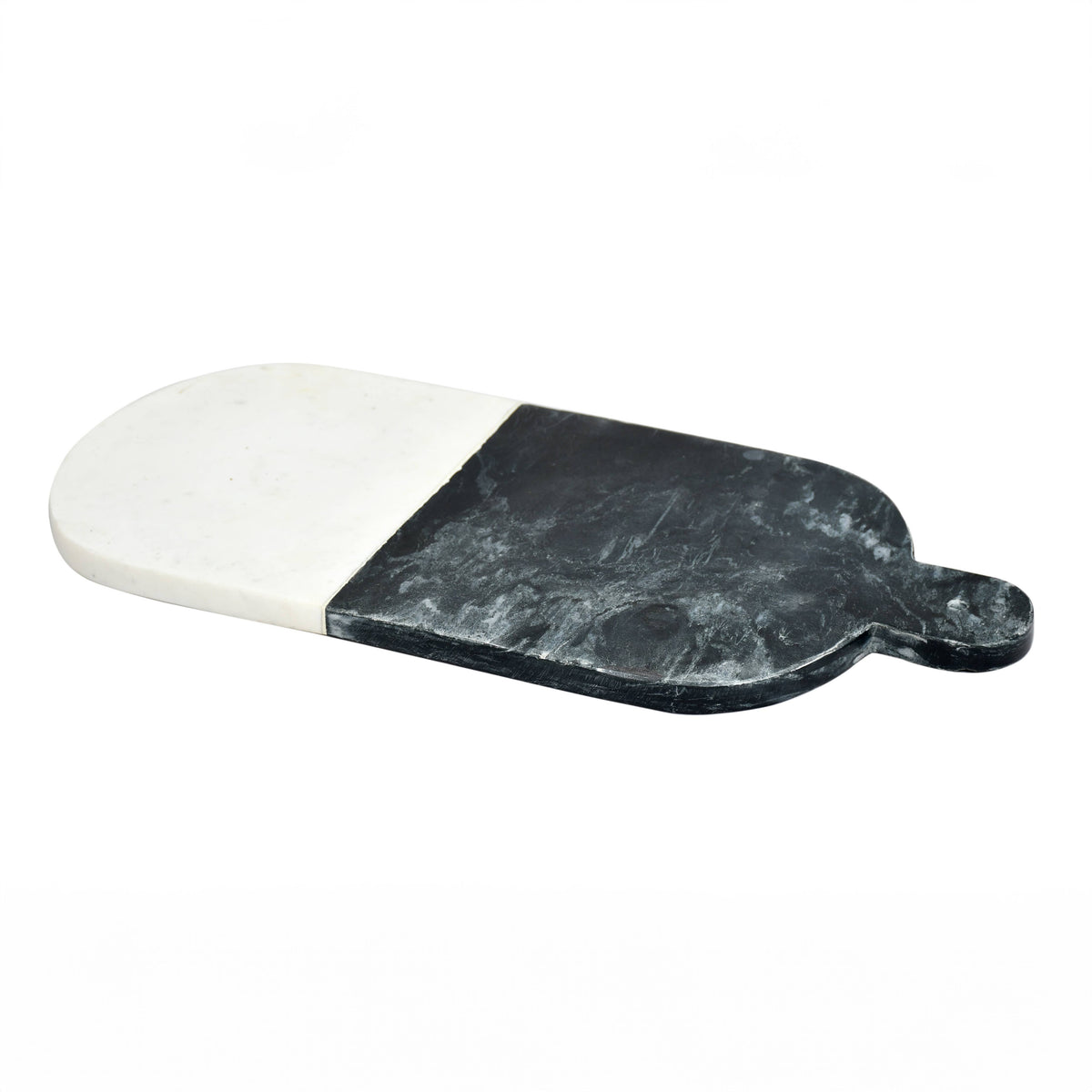 India Handicrafts Inc - Oval Marble Black&White Cheese Board