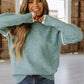 Shanda Crewneck Knit Sweater: MOONLIGHT JADE