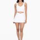 Green Crossover Waist Circle Skort: WHITE