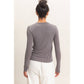 Crew Neck Long Sleeve Top: CHARCOAL