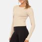 Seamless Ribbed Long Sleeve Top: OAT MILK