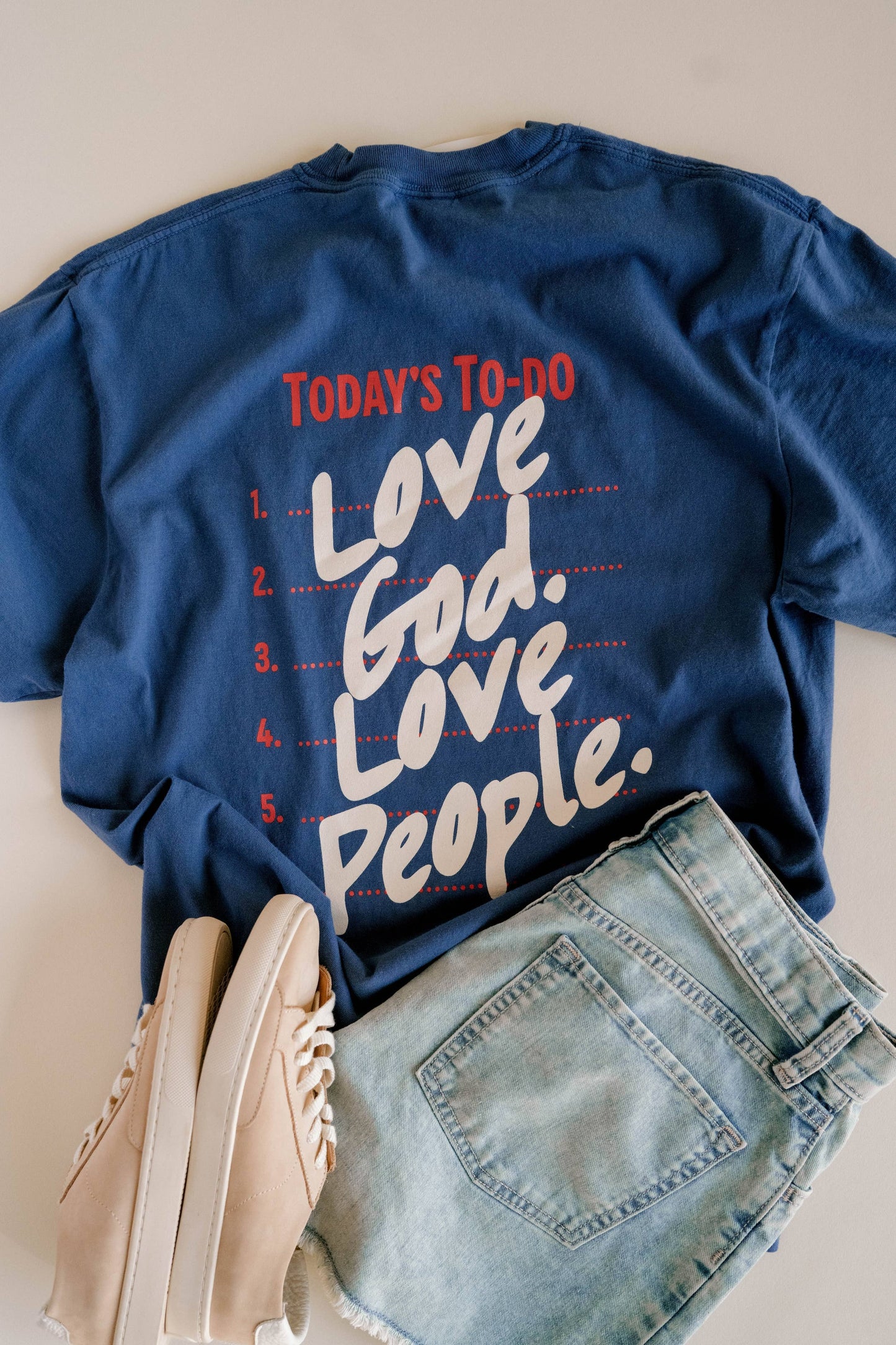 Love God Love People Tee- CLASSIC BLUE