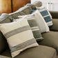 Creative Women - 18" Aden Cotton Throw Pillow Cover: Natural with Navy