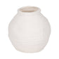 Sagebrook Home - Decorative Vase - White Ceramic Woven Textured Coastal, 7 in