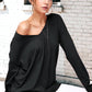 La Miel - JBS3122-V-neck Long Sleeve Lightweight Knit Top Christmas: Apple Green / L