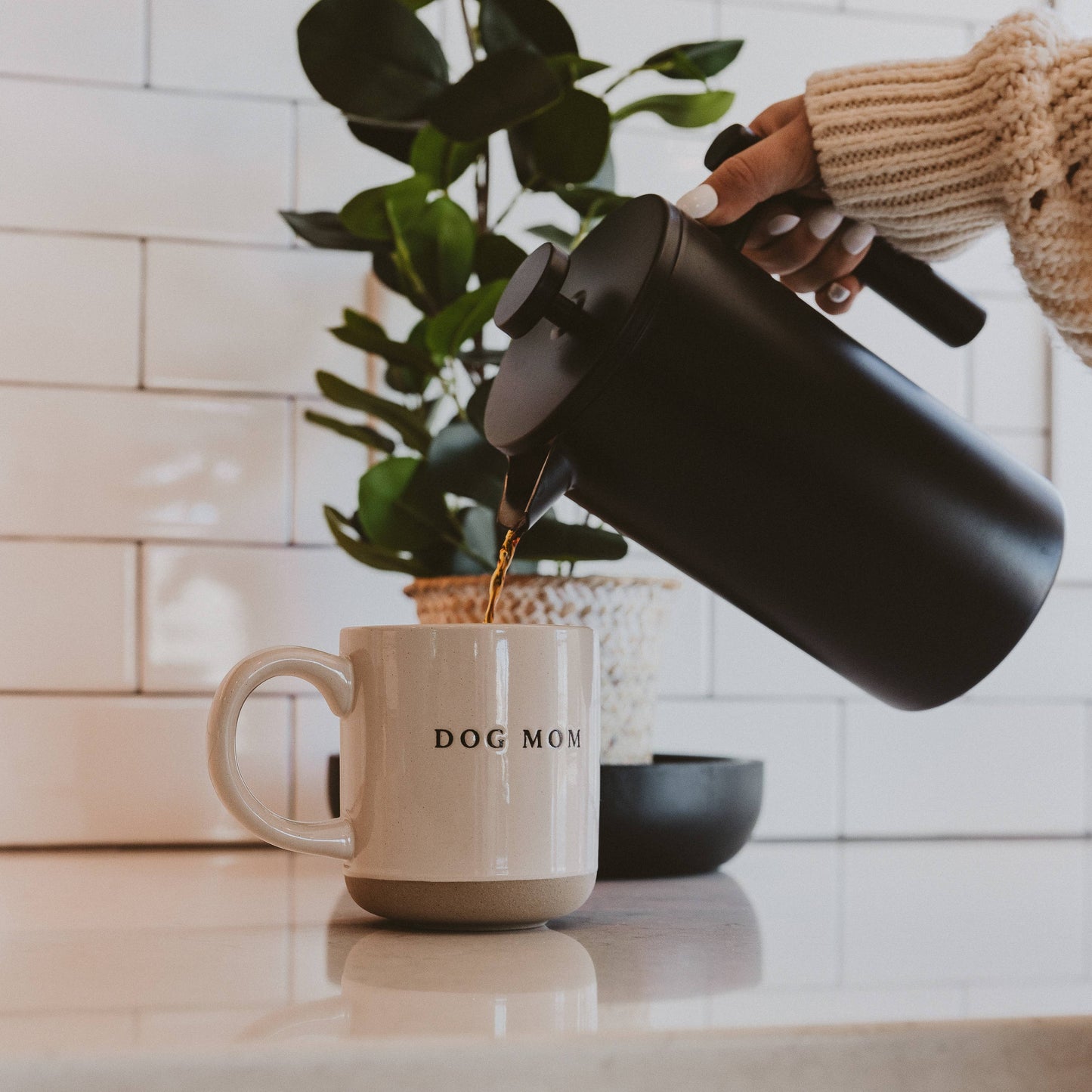Mug: Dog Mom Stoneware Coffee Mug