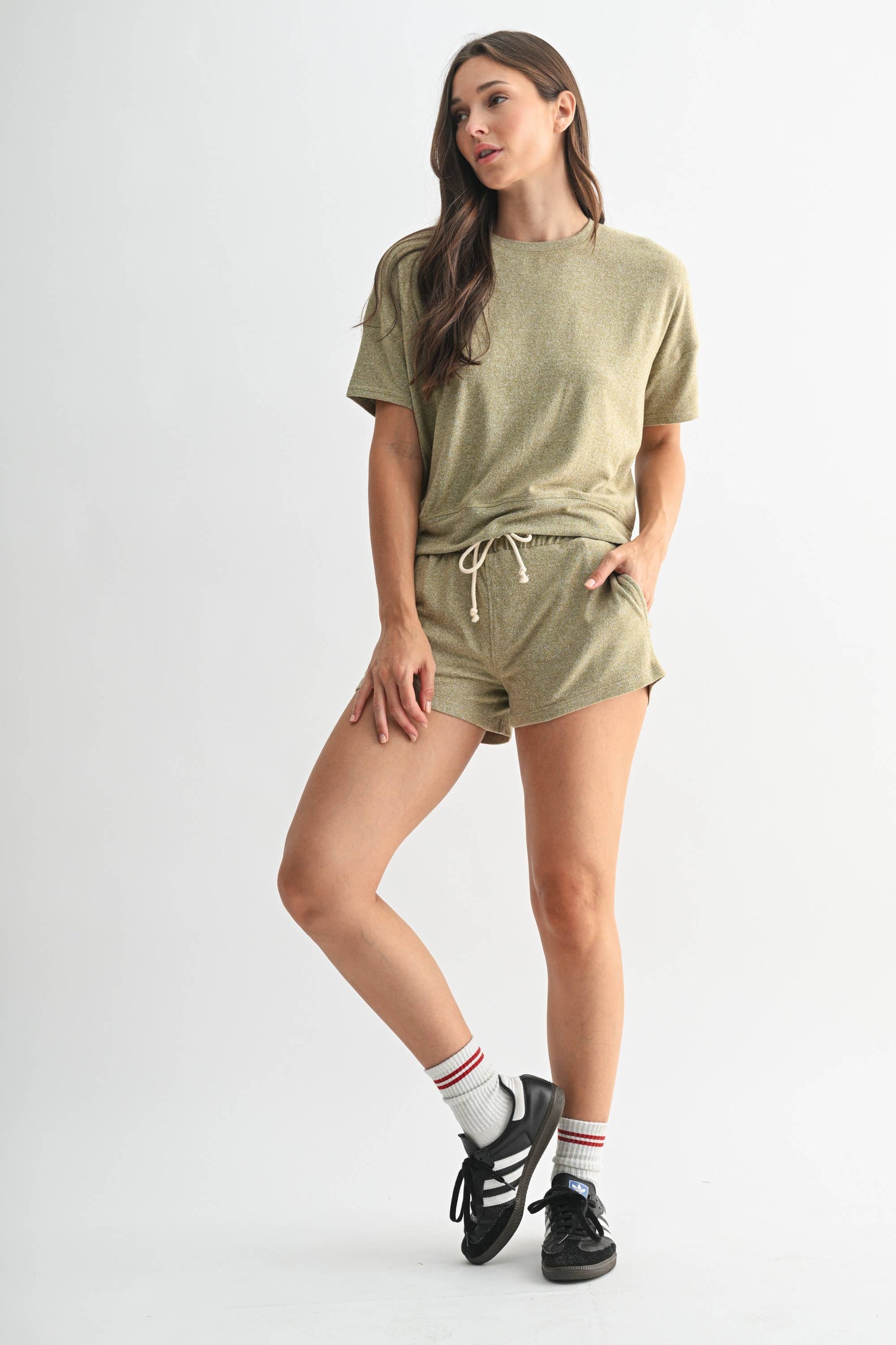 Mono B - Brushed Hacci Dolman Top: BURNT AMBER / S:M:L (2:2:2)