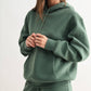 Cotton Blend Drop Shoulder Hoodie: HALOGEN BLUE