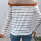 NINEXIS - CWTBLL4033_VINTAGE CASUAL STRIPED LONG SLEEVE TEE: KHAKI / (M) 1