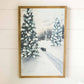 The Cottage After a Snowfall | Fine Art: Light Brown Frame / 16 inches x 24 inches