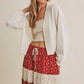 in february - EVERYDAY ESEENTIAL EASY LAYERING BALLOON SLV WAFFLE CARDIGAN: ROSEWOOD / M