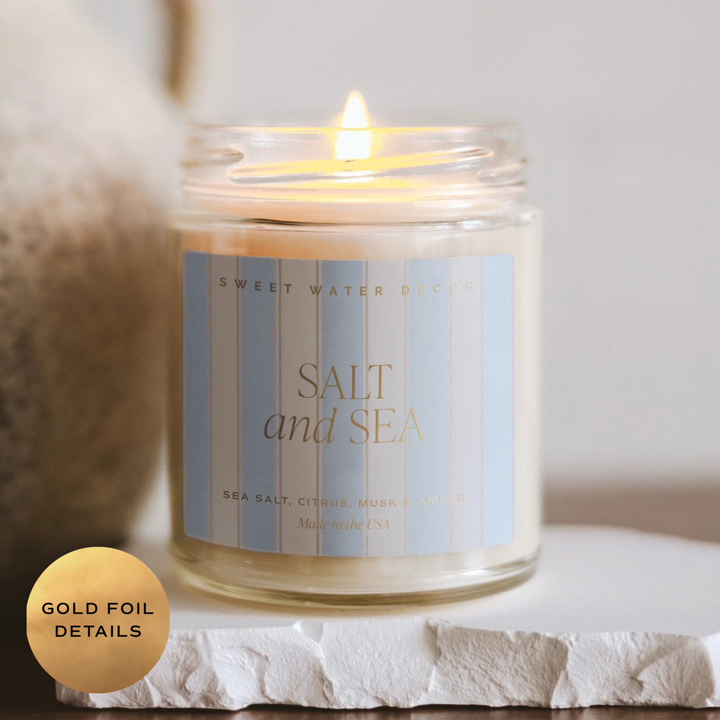Sweet Water Decor - Salt and Sea 9 oz Soy Candle - Home Decor & Gifts