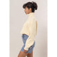 Turtleneck Cropped Sweater: CREAM