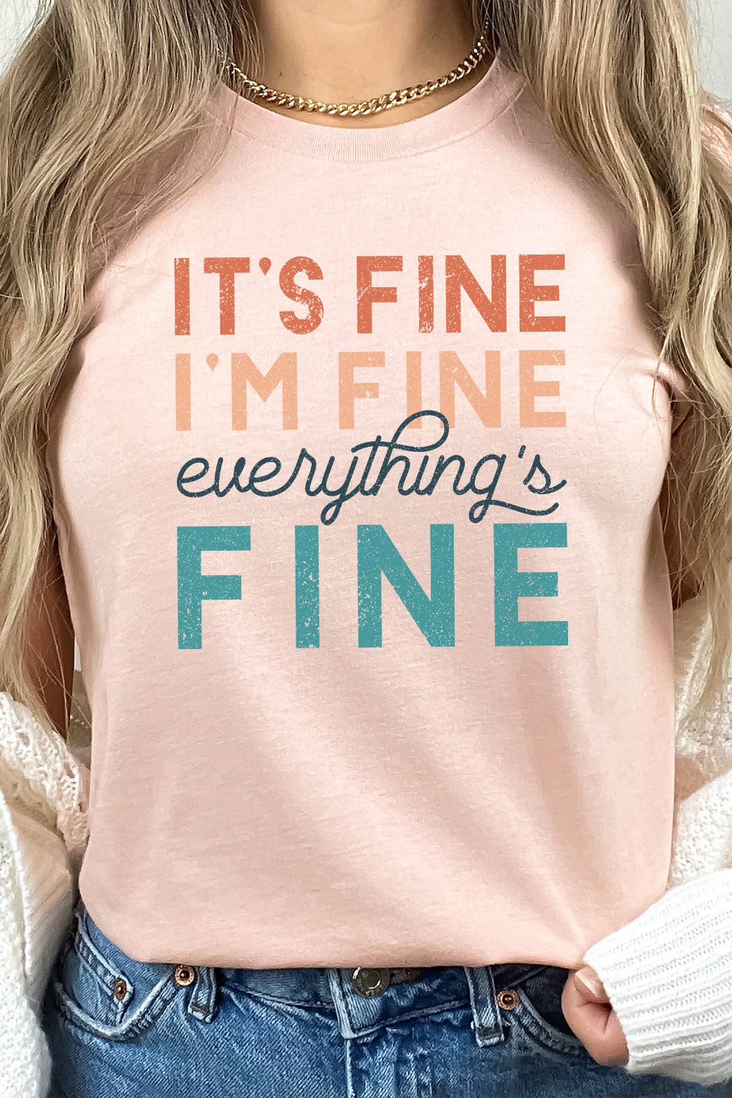 Its Fine Im Fine Everythings Fine Graphic Tee: ASH GRAY