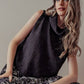 Sleeveless Cowl Neck Crochet Top: CREAM