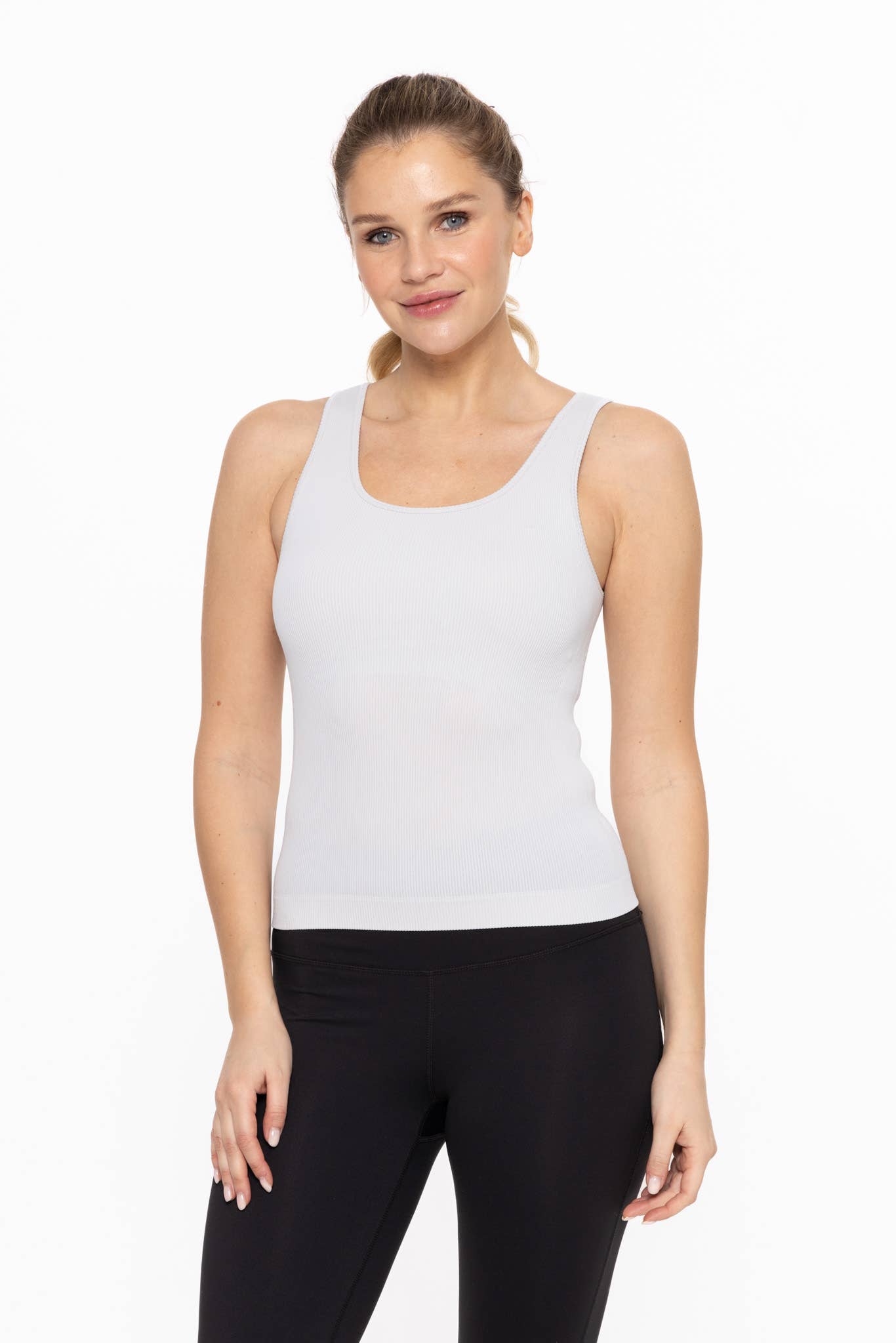 Classic Seamless Ribbed Tank Top: BLACK