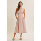 in february - SOFT-GLOW COTTON BLEND LUREX STRIPE FIT AND FLARE MIDI DRESS: RED / S