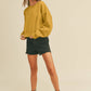 Honestee - Blank Short Cropped Long Sleeve Sweatshirt: MUSTARD / L