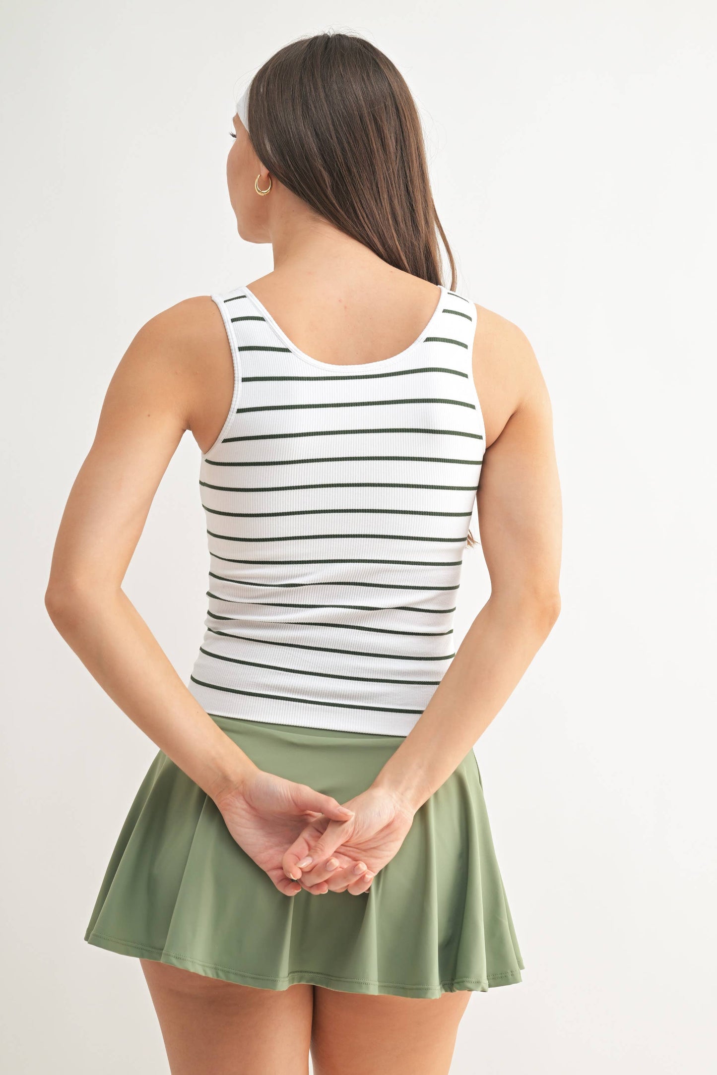Classic Seamless Ribbed Tank Top: BLACK