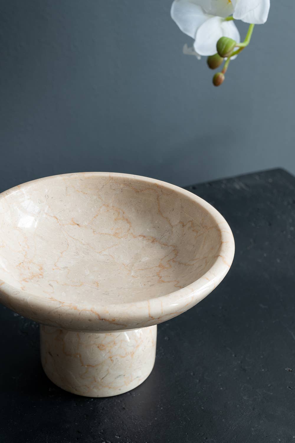 Marble Elegance Pedestal Bowl:  7x7x4"
