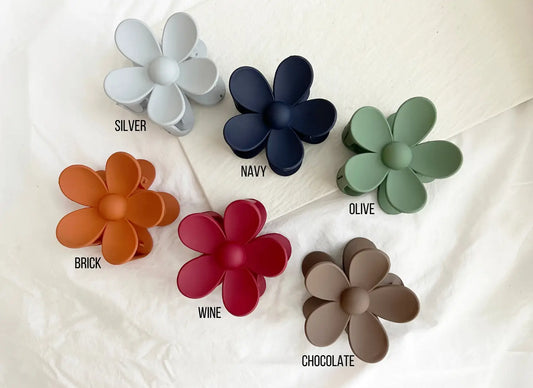 Flower 3" Hair Clips- Matte Hair Claw