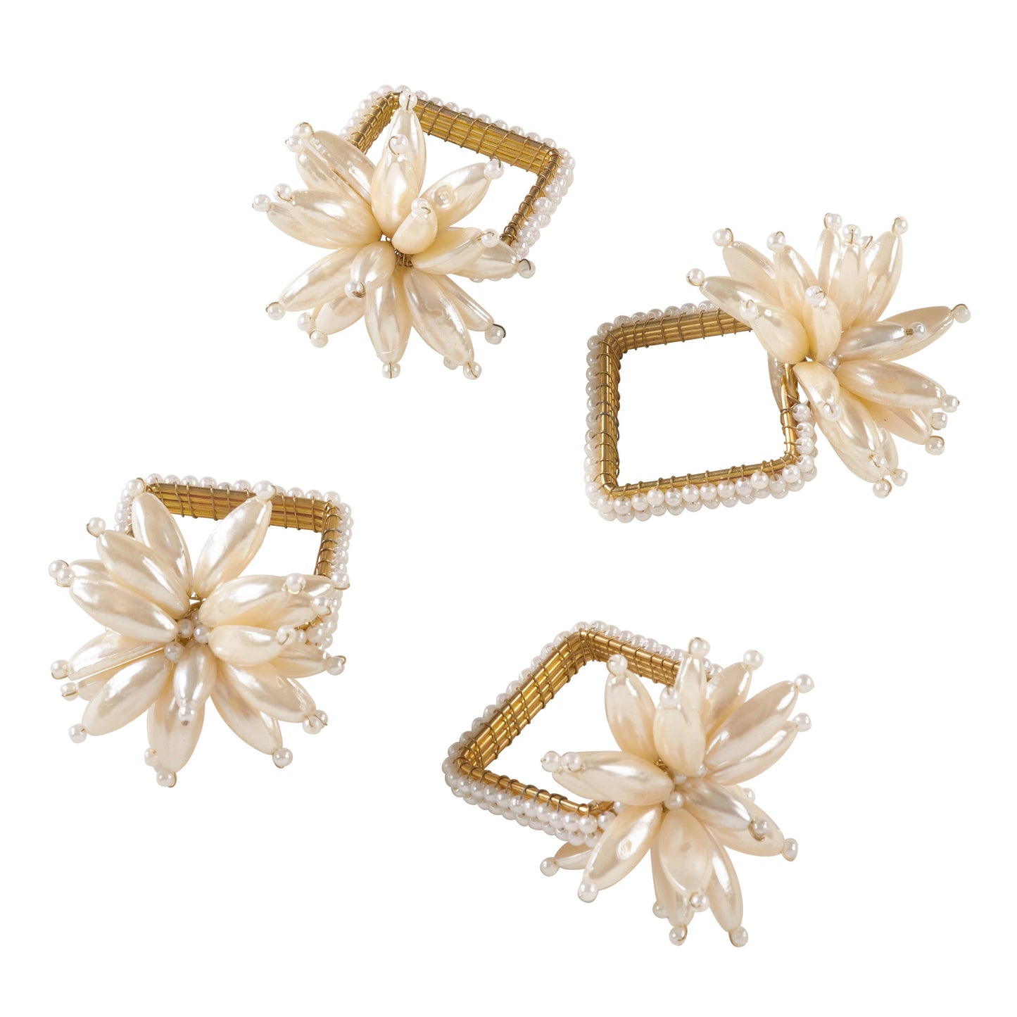 Pearl Flower Napkin Ring: Ivory