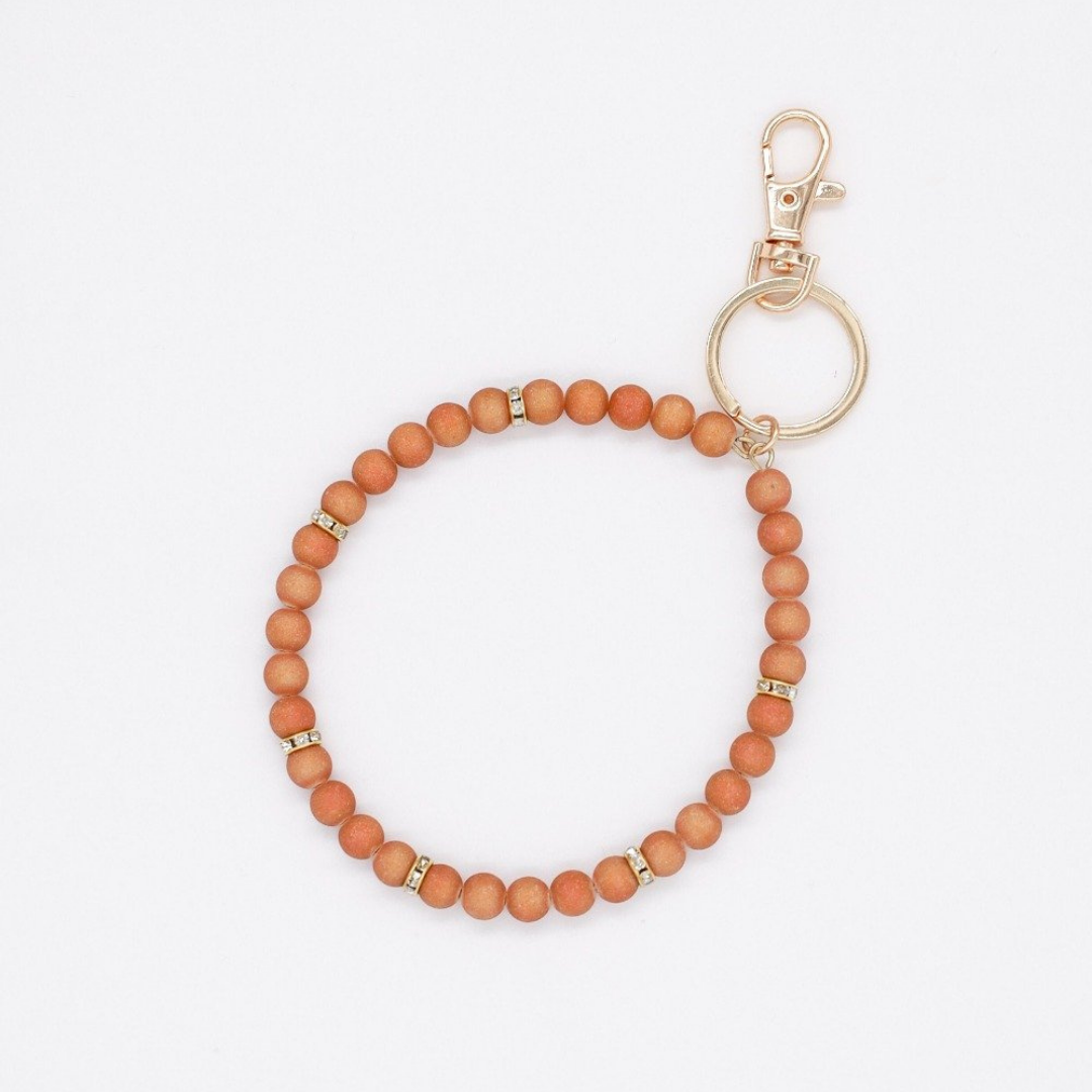 Poppy Beaded Keychain Bracelet