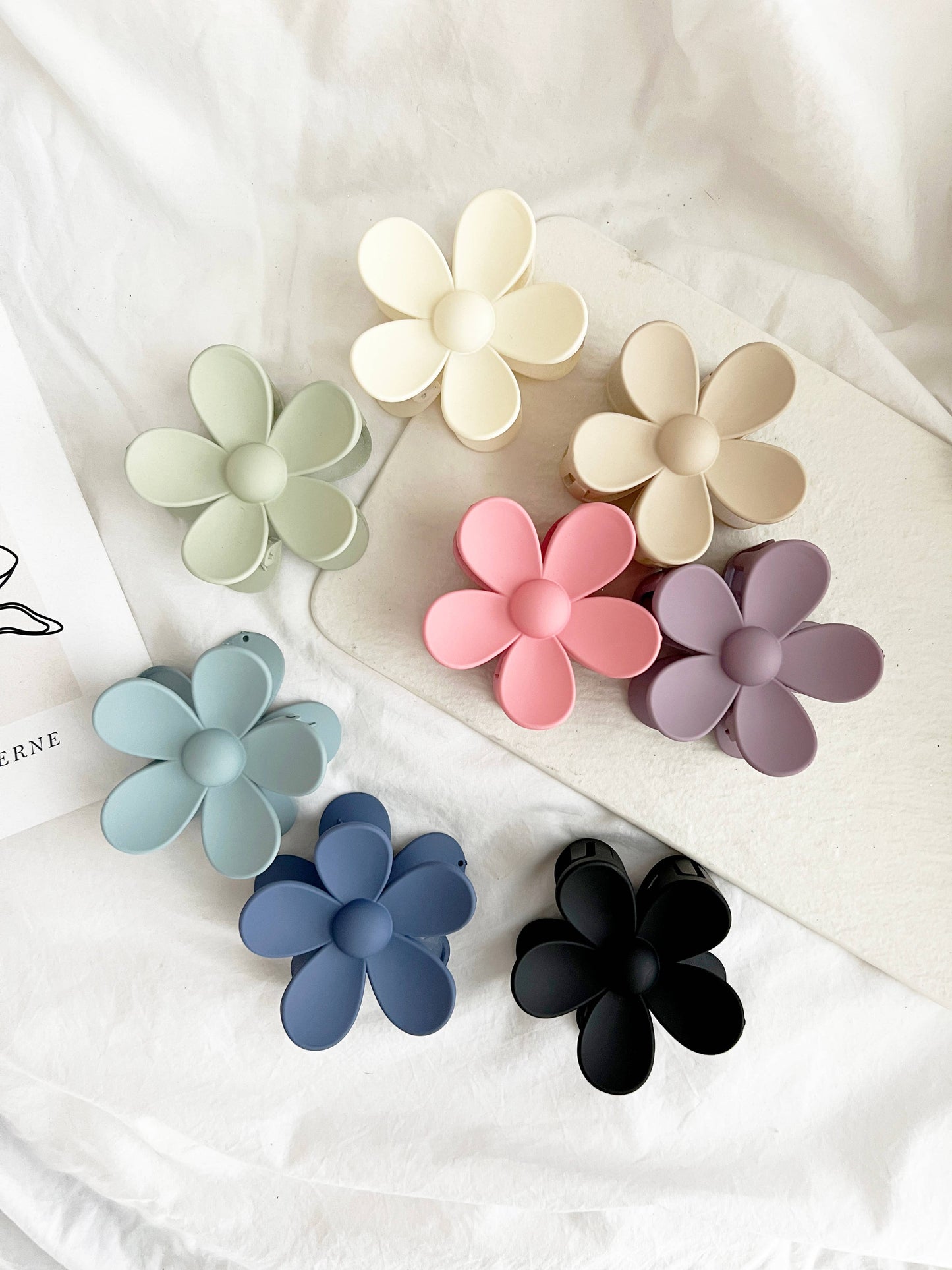 Flower 3" Hair Clips- Matte Hair Claw