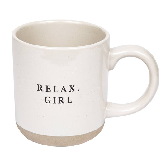 Mug: Relax, Girl Stoneware Coffee Mug