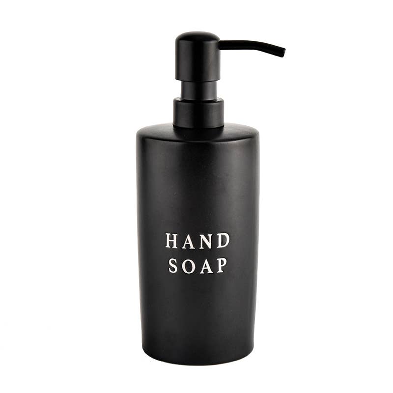 Black Stoneware Hand Soap Dispenser- 15 oz