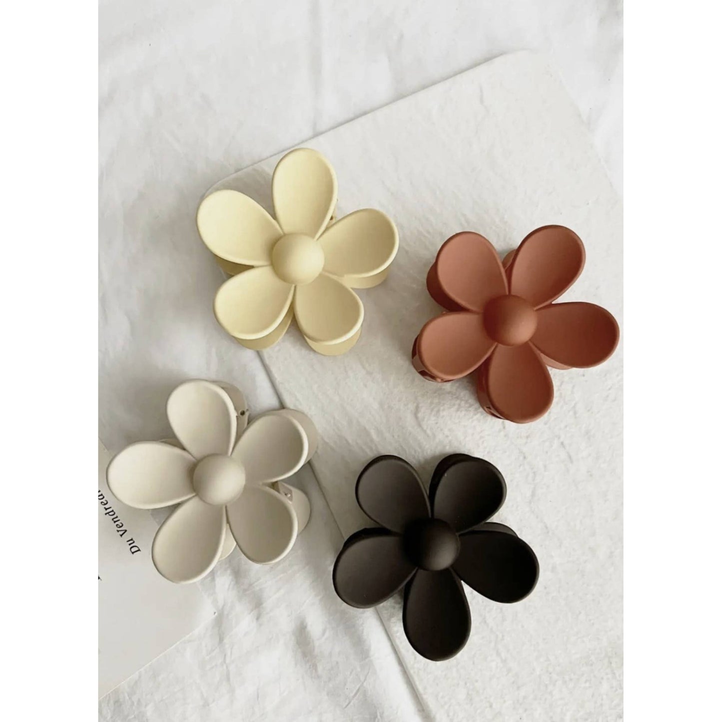 Flower 3" Hair Clips- Matte Hair Claw