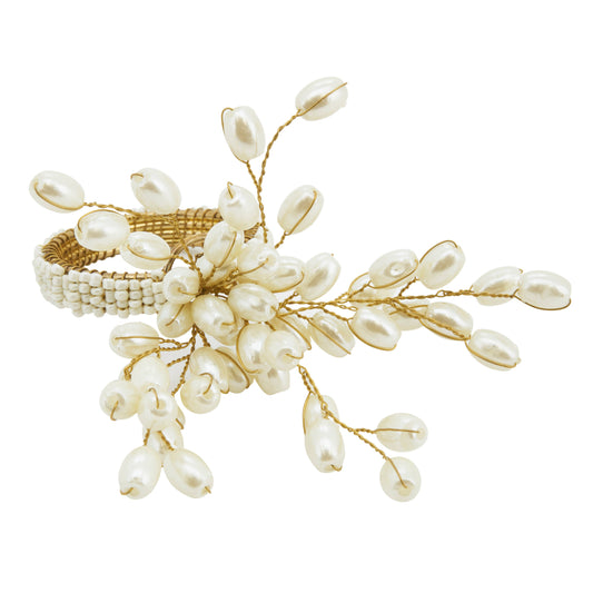 Beaded Napkin Ring: Vanilla