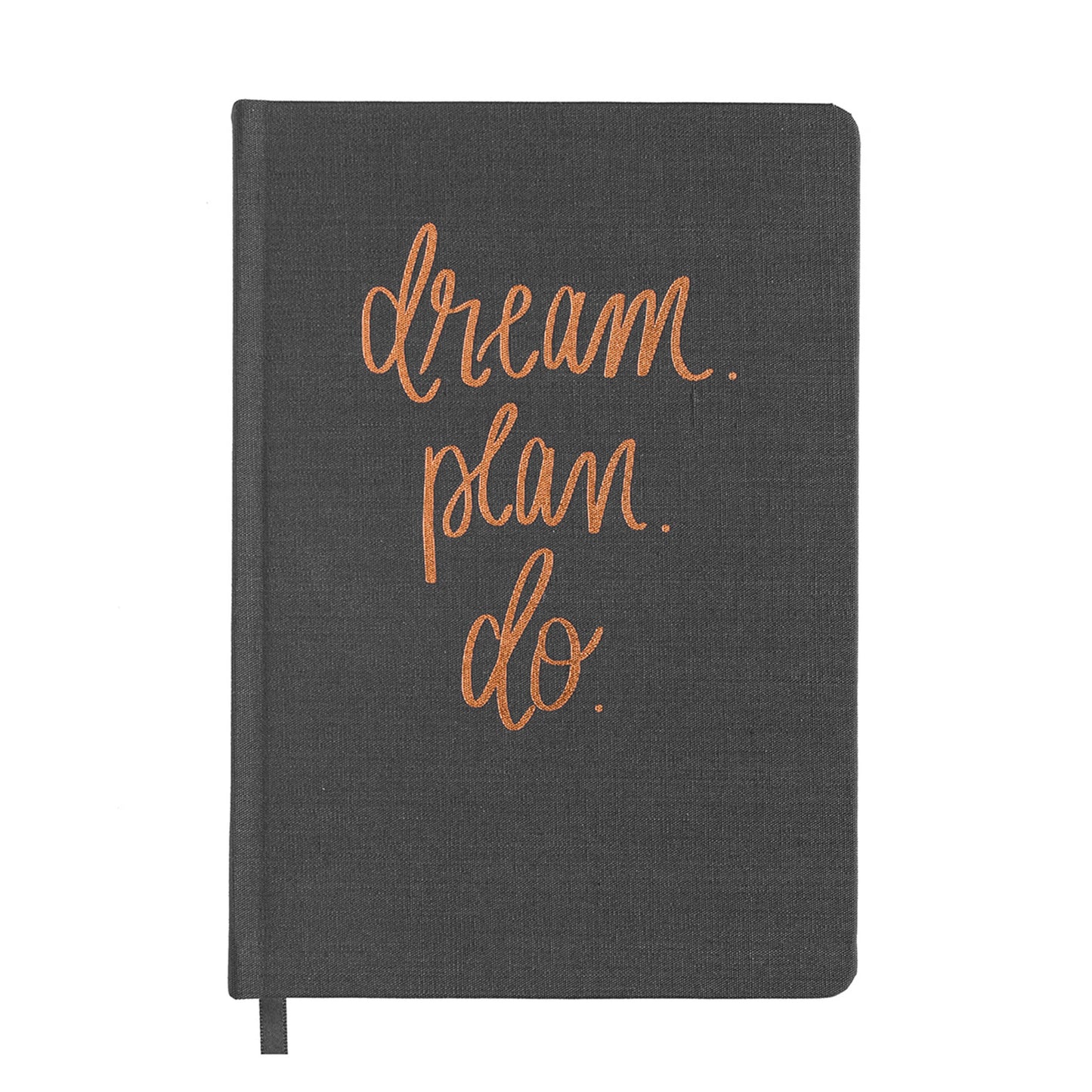 Dream Plan Do Grey and Rose Gold Fabric Journal