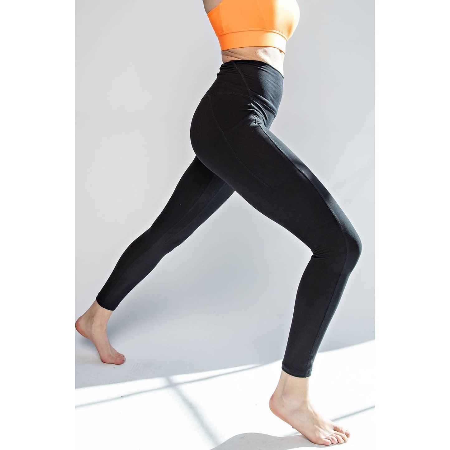 Butter Yoga Pants with Side Pockets-Black