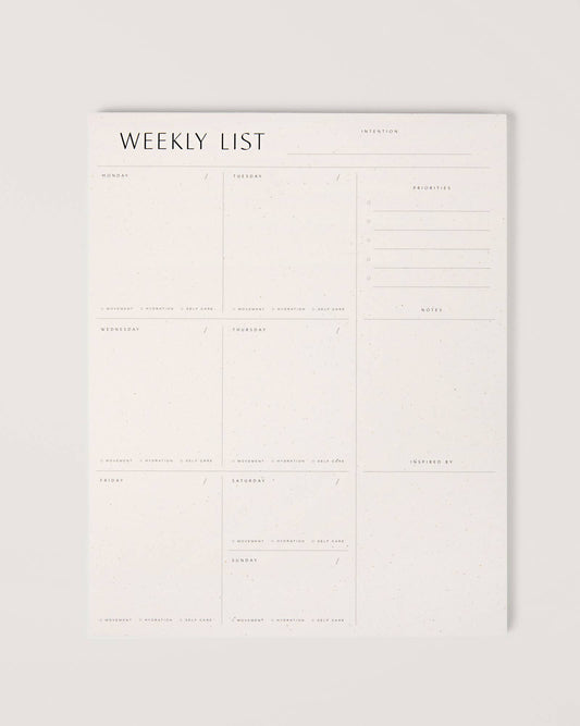 Weekly List Pad