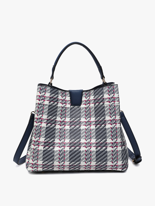 Tati Plaid Satchel w/ Inner Slip Pockets