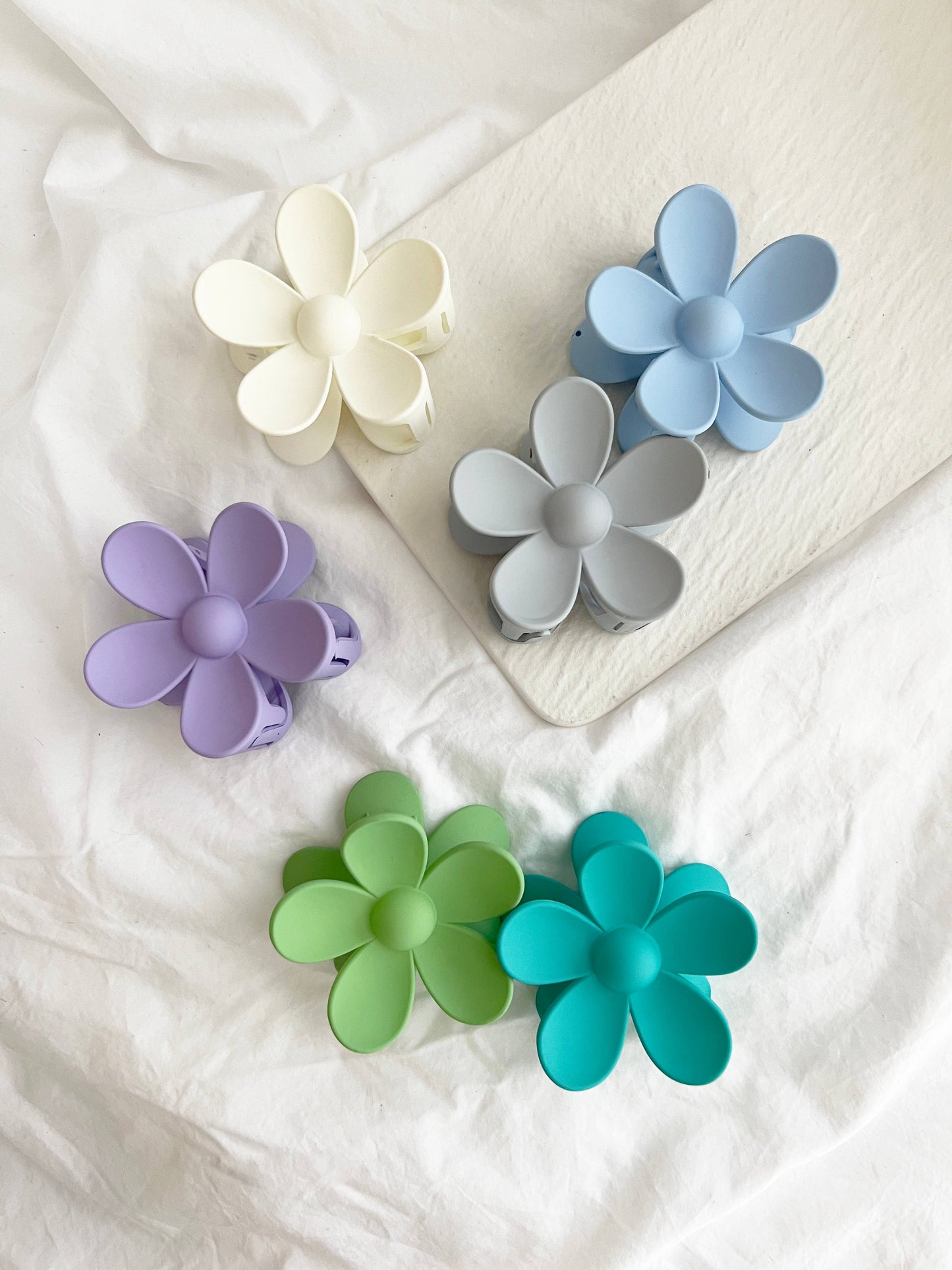 Flower 3" Hair Clips- Matte Hair Claw