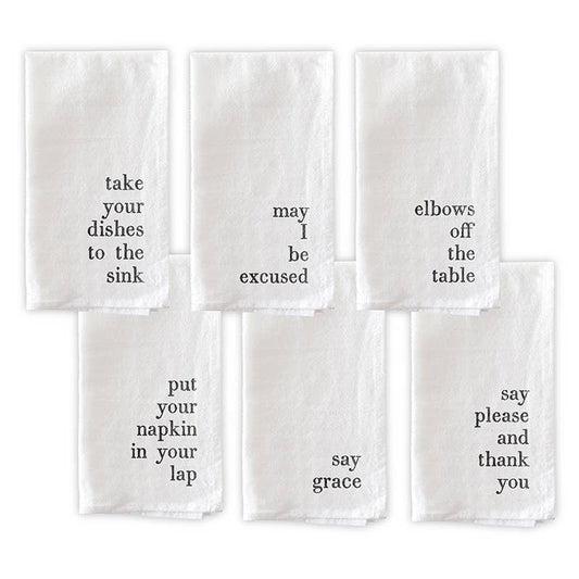 Dinner Napkin Set - Mind Your Manners